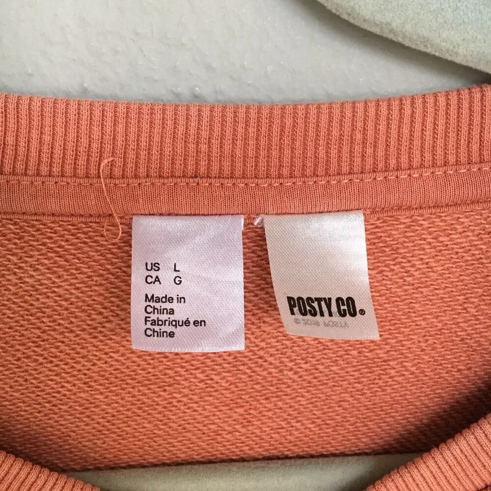 Post Malone Sweatshirt Large Burnt Orange Crewneck Stay Away Face Graphic Street